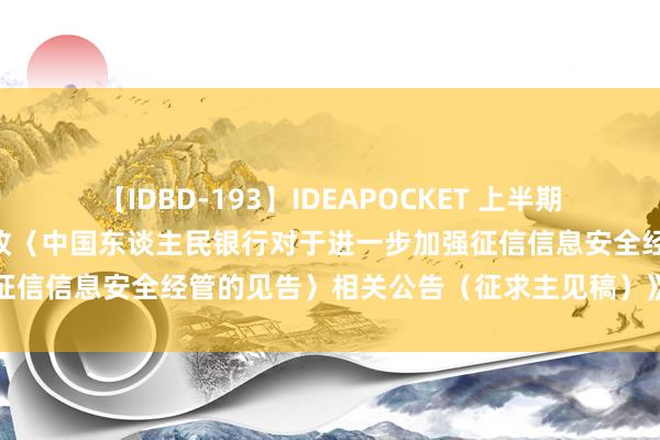 【IDBD-193】IDEAPOCKET 上半期傑作集2009 央行就《修改〈中国东谈主民银行对于进一步加强征信信息安全经管的见告〉相关公告（征求主见稿）》公开征求主见