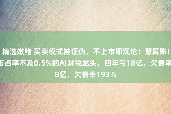 精选嫩鲍 买卖模式被证伪，不上市即沉沦！慧算账IPO：市占率不及0.5%的AI财税龙头，四年亏18亿，欠债率193%