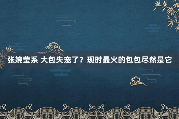 张婉莹系 大包失宠了？现时最火的包包尽然是它