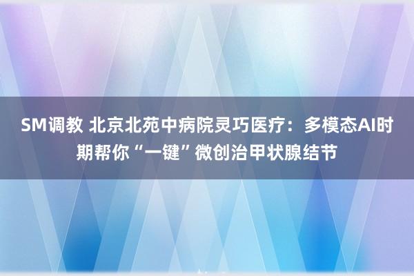 SM调教 北京北苑中病院灵巧医疗：多模态AI时期帮你“一键”微创治甲状腺结节