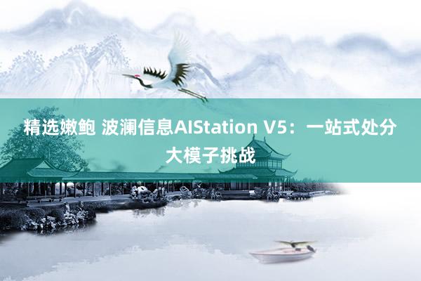 精选嫩鲍 波澜信息AIStation V5：一站式处分大模子挑战