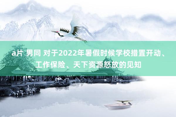 a片 男同 对于2022年暑假时候学校措置开动、工作保险、天下资源怒放的见知